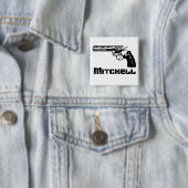 Mitchell. Vierkante Button 5,1 Cm (In situ)