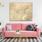 Mitchell's kaart van de Verenigde Staten Canvas Afdruk (Insitu (Woonkamer))