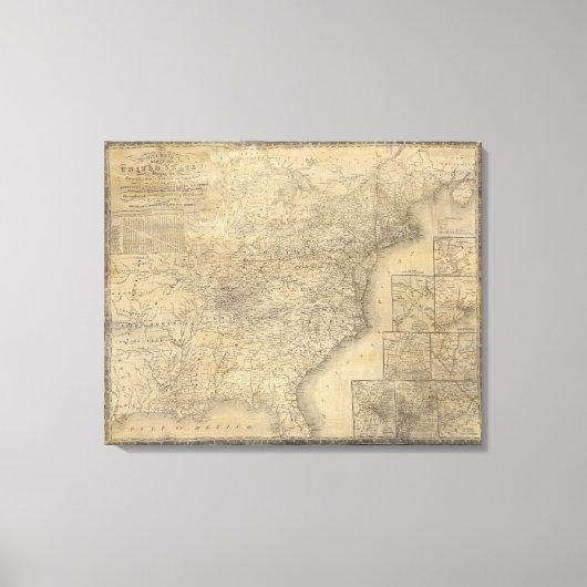 Mitchell's kaart van de Verenigde Staten Canvas Afdruk (Voorkant)