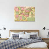 Mitchell's National Map of the American Republic Canvas Afdruk (Insitu (Slaapkamer))