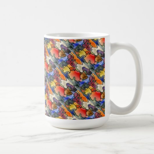 "Mites and Tites Tiled" Abstrait Design Mug (Droite)