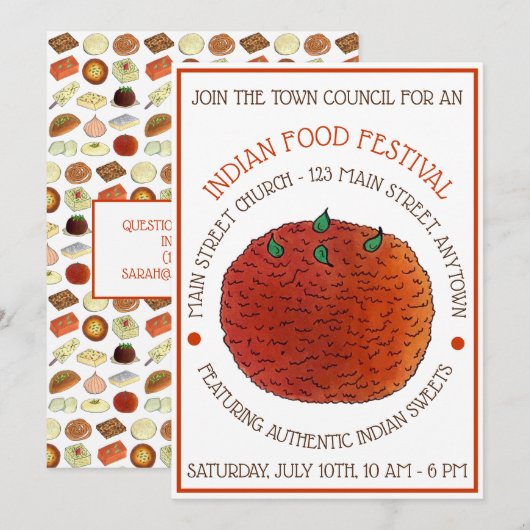 Mithai Indian Sweets Laddu Ladoo Kaart (Voorkant / Achterkant)