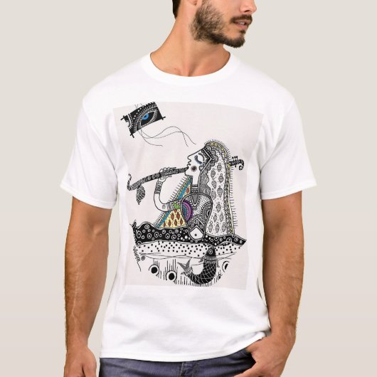 "Mithila Marvel: Traditionele Elegantie in Modern T-shirt (Voorkant)