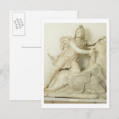 Mithras offert de Bull op, marmer relief, Roman Briefkaart (Voorkant / Achterkant)