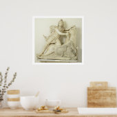 Mithras offert de Bull op, marmer relief, Roman Poster (Keuken)