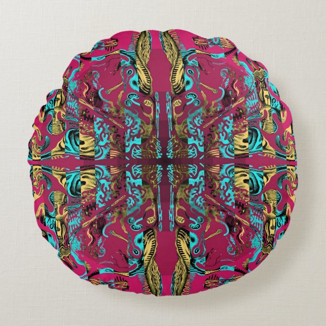 Mitochondri-Pop Round Pillow Rond Kussen (Voorkant)