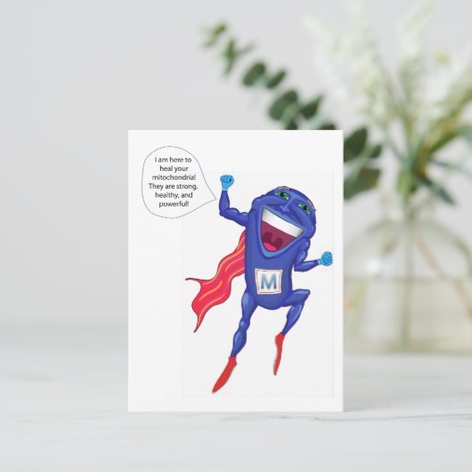 Mitochondria Man Briefkaart (Staand voorkant)