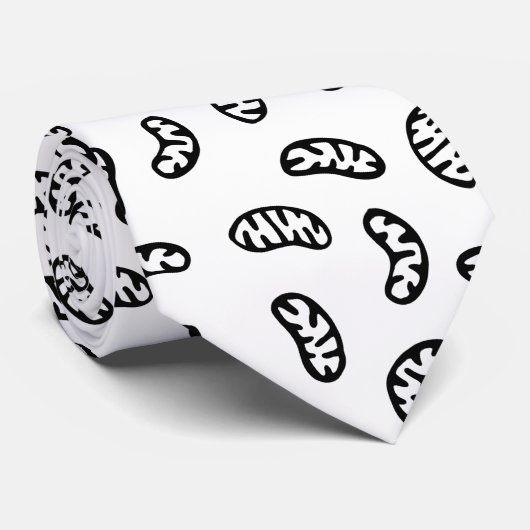Mitochondria - zwart op wit stropdas (Opgerold)