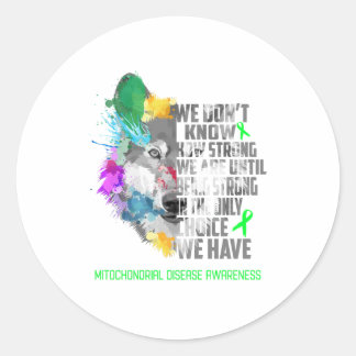 Mitochondriale Ziekte Bewustheid Koolstofondersteu Ronde Sticker