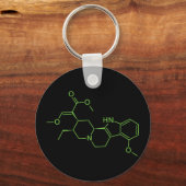 Mitragynine Kratom Molecule - Scheikundediagram Sleutelhanger (Voorkant)