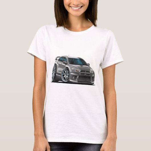 Mitsubishi Evo Grey Car T-shirt (Voorkant)