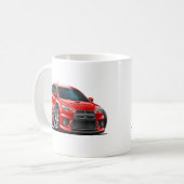 Mitsubishi Evo Red Car Koffiemok (Voorkant links)