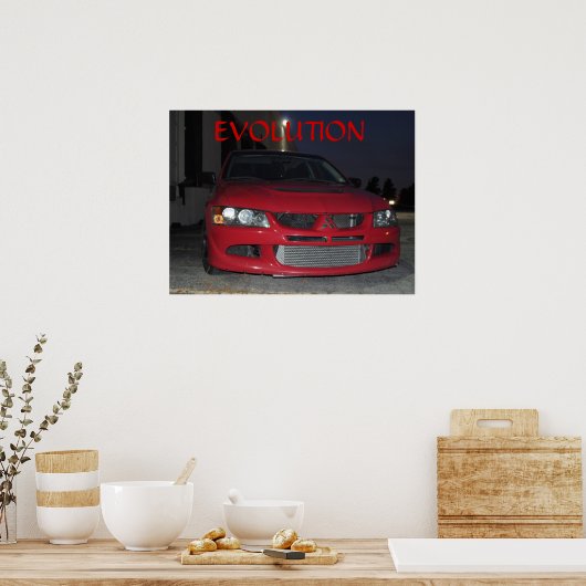 Mitsubishi Evolution at Naight Poster (Keuken)