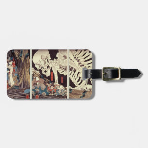 Mitsukini Defying the Skeleton Specter, c.1845 Bagagelabel