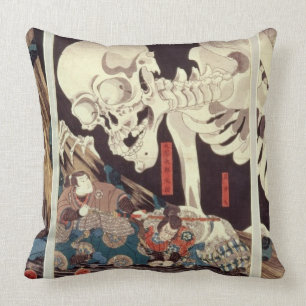 Mitsukini Defying the Skeleton Specter, c.1845 Kussen