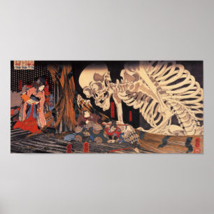Mitsukuni Defing the Skeleton Specter Poster