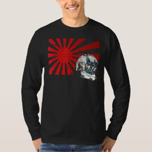 Mitsune Japans kat Chilling Mask Art Sunset Anim T-shirt