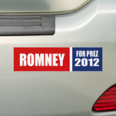 MITT ROMNEY 2012 BUMPERSTICKER (Op auto)