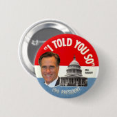 Mitt Romney 45e President Ronde Button 5,7 Cm (Voorkant /achterkant)
