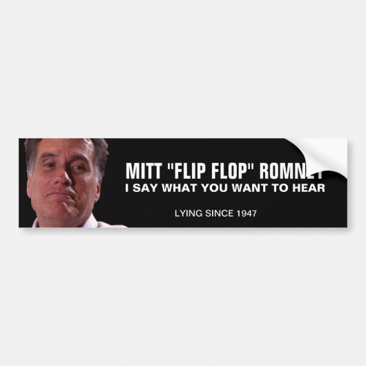 Mitt Romney - De flikkering Bumpersticker (Voorkant)