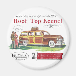  Mitt Romney Dog Retro Ad Magneet