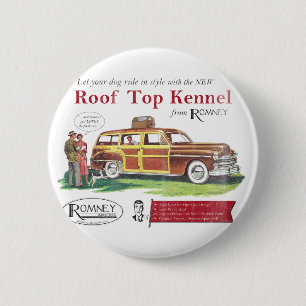 Mitt Romney Dog Retro Ad Ronde Button 5,7 Cm