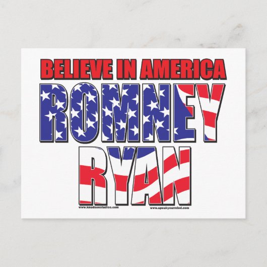 Mitt Romney en Paul Ryan Briefkaart (Voorkant)