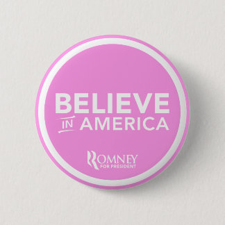 Mitt Romney gelooft in America 2012 (lichtroze) Ronde Button 5,7 Cm
