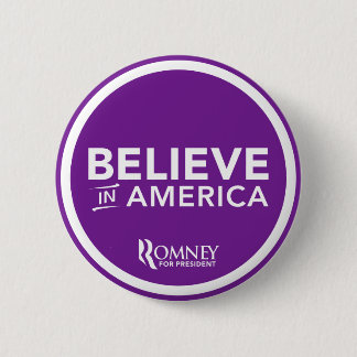 Mitt Romney gelooft in America 2012 (Paars) Ronde Button 5,7 Cm