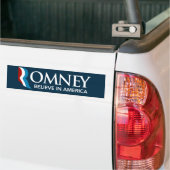 Mitt Romney gelooft in Amerika Bumpersticker Blue (Op Truck)