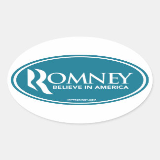 Mitt Romney geloven in Amerika (blauwe ovale Stick Sticker