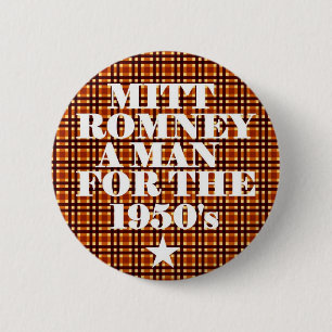 Mitt Romney Man voor de jaren vijftig Ronde Button 5,7 Cm