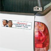 Mitt Romney Paul Ryan America's Comeback Team Bumpersticker (Op Truck)