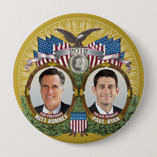 Mitt Romney Paul Ryan Foto Ronde Button 4,0 Cm