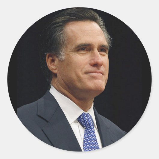 Mitt Romney Ronde Sticker (Voorkant)