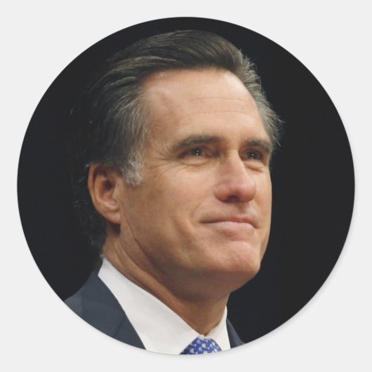 Mitt Romney Ronde Sticker (Voorkant)