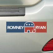Mitt Romney Ryan Elephant Bumpersticker (Op auto)