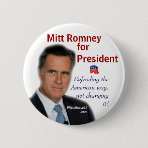 Mitt Romney voor President Ronde Button 5,7 Cm