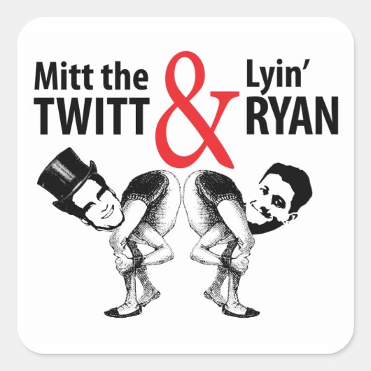 Mitt the Twitt and Lyin' Ryan Vierkante Sticker (Voorkant)