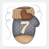 Mitten Nummer Zeven Vierkante Sticker (Voorkant)