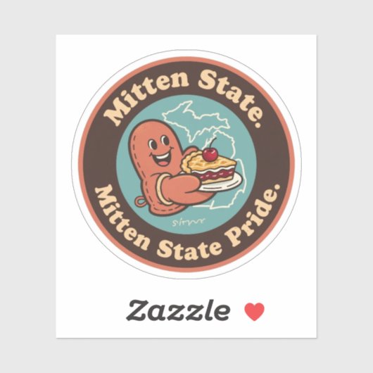 Mitten State Pride_ Michigan kunstwerken Sticker (Vel)