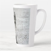 Mittens chat noir et blanc sur mug latte (Droite)