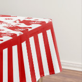 Mittens en Snowflakes Retro Kerstmis Ski Holiday Tafelkleed (Voorbeeld)