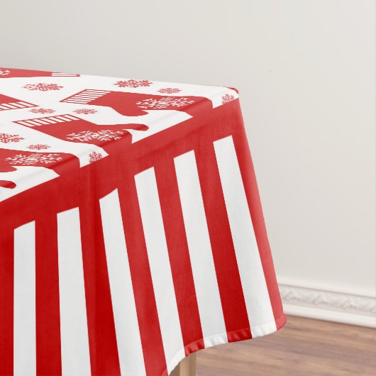 Mittens en Snowflakes Retro Kerstmis Ski Holiday Tafelkleed (Voorbeeld)