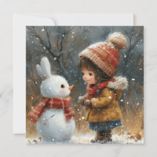 Mittens & Mayhem: Sneeuwkonijntjes ☃️ digitaal Feestdagenkaart