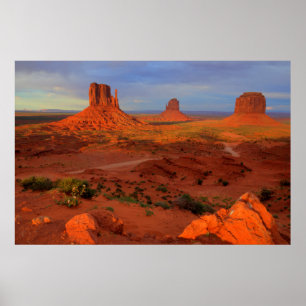 Mittens, monument valley, AZ Poster