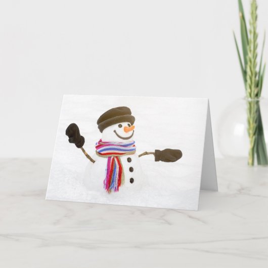 Mittens pour Detroit Snowman carte de vacances (Devant)