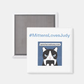 #MittensLovesJudy Vierkante magneet (Voorkant / Achterkant)