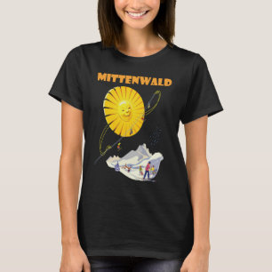 Mittenwald Alpen Zon Retro Reis T-Shirt