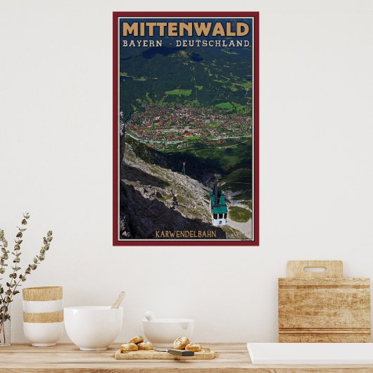 Mittenwald en de Karwendelbahn Poster (Keuken)